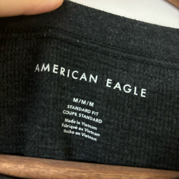 American Eagle charcoal gray men’s long sleeve shirt size medium - Picture 3 of 5